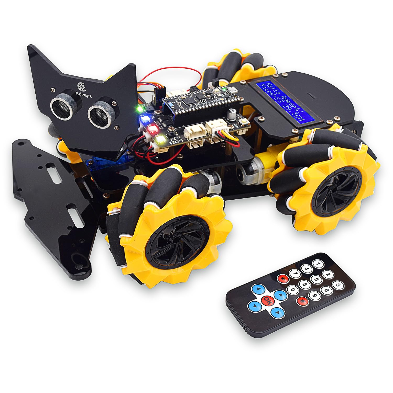 Amazon.com: Adeept 4WD Omni-Directional Mecanum Wheels Robotic Car